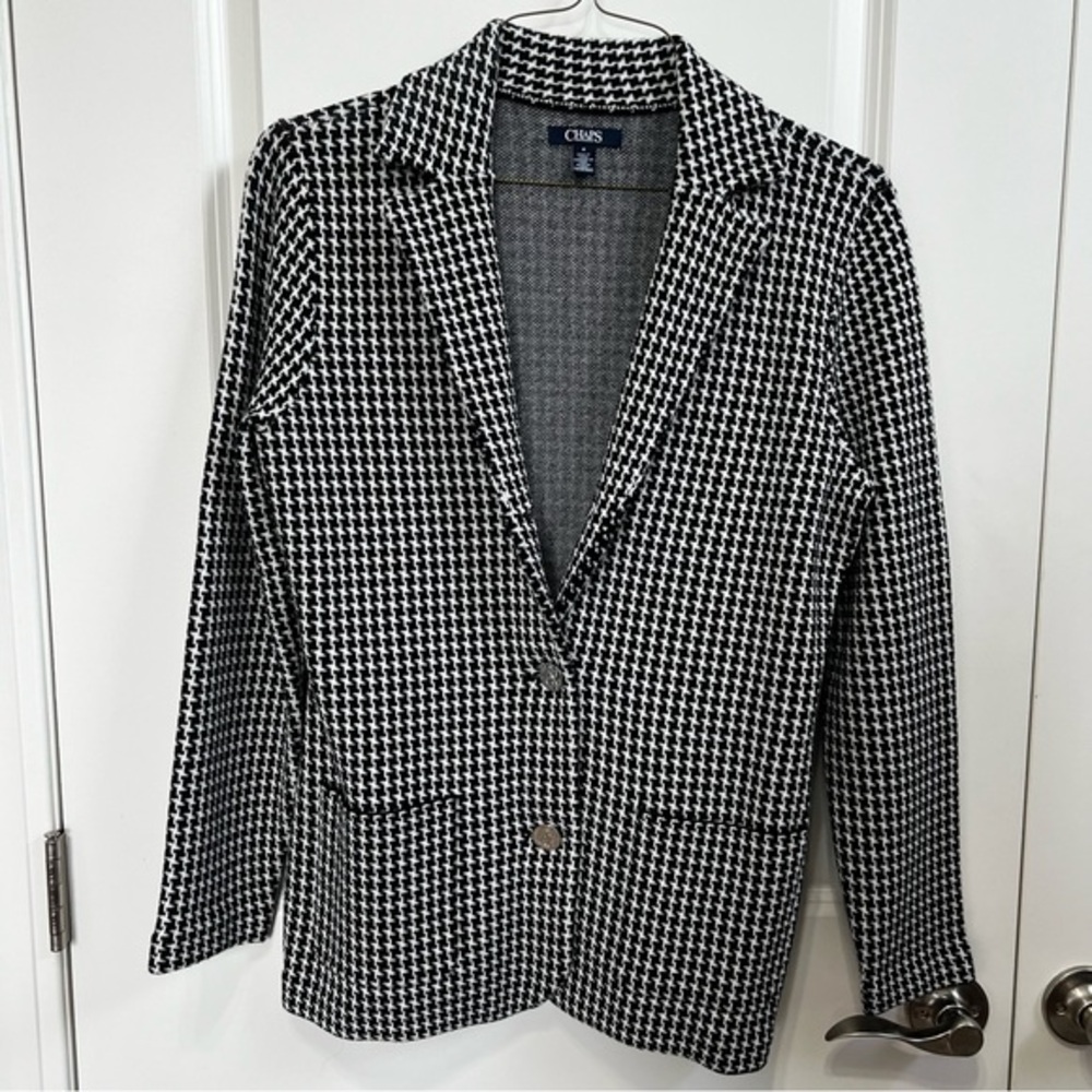 Chaps Black and White Knit Fabric